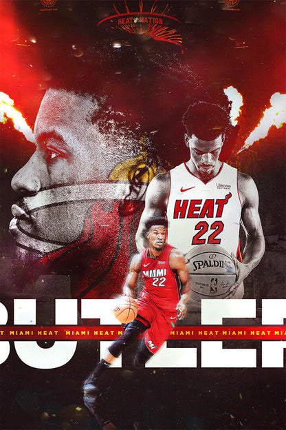 Jimmy Butler 22 Miami Heat Basketball Poster Wall Art Print Home Wall Decor