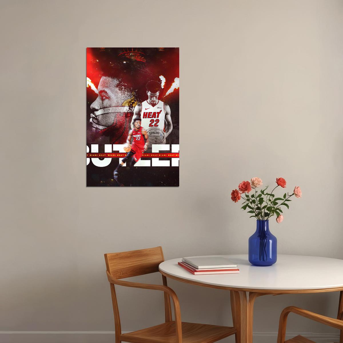 Jimmy Butler 22 Miami Heat Basketball Poster Wall Art Print Home Wall Decor