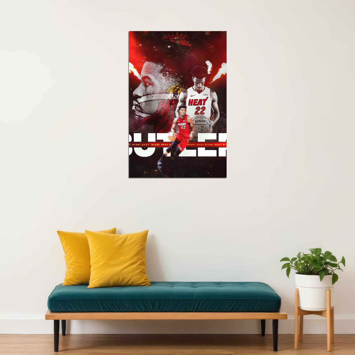 Jimmy Butler 22 Miami Heat Basketball Poster Wall Art Print Home Wall Decor