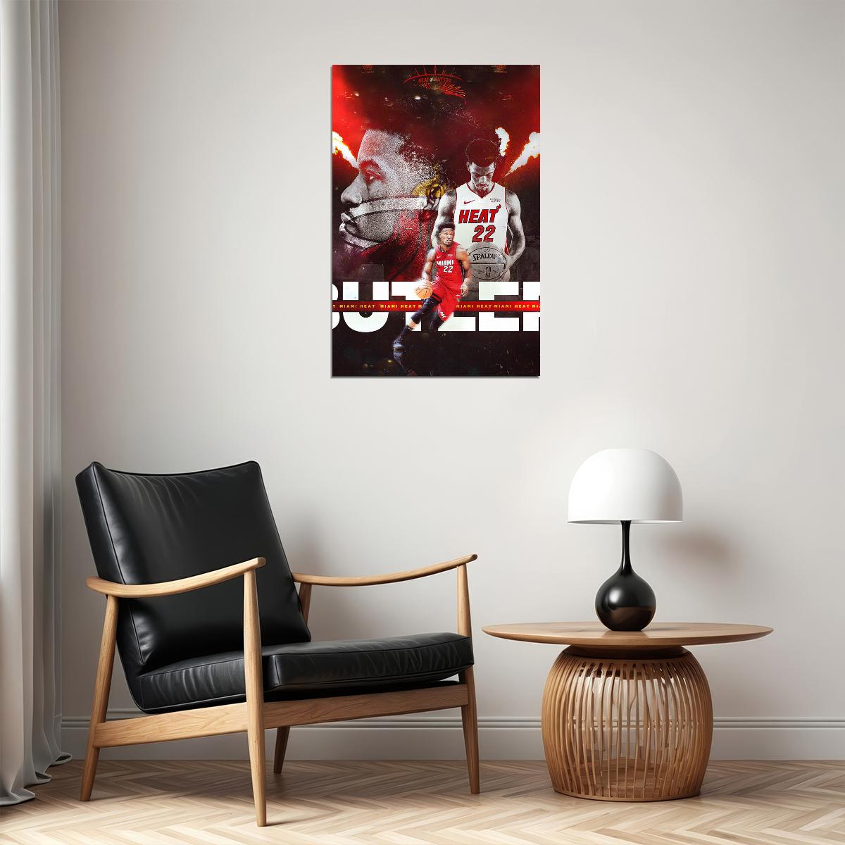 Jimmy Butler 22 Miami Heat Basketball Poster Wall Art Print Home Wall Decor