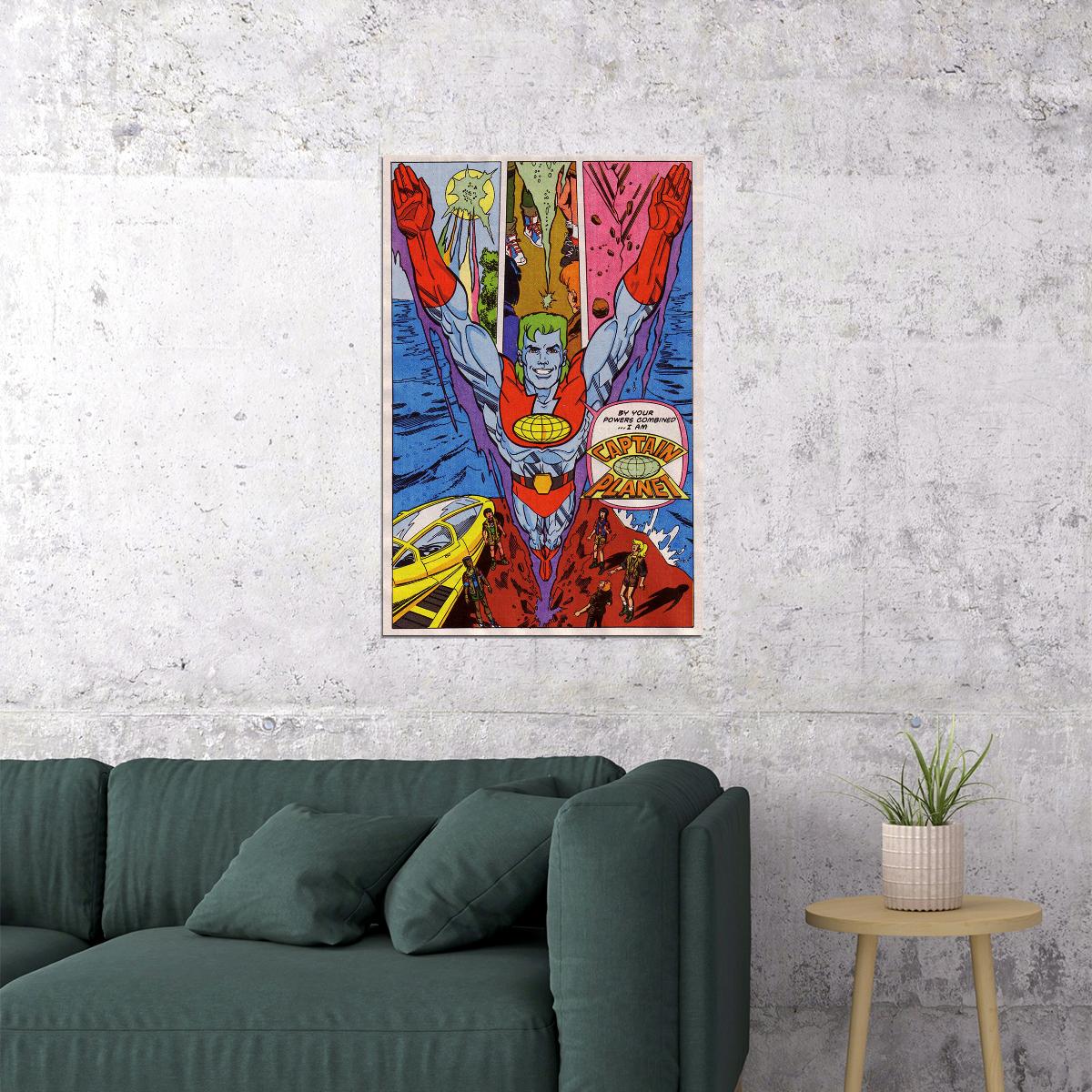 Captain Planet And The Planeteers Animated Tv Series Poster Wall Art Print Home Wall Decor