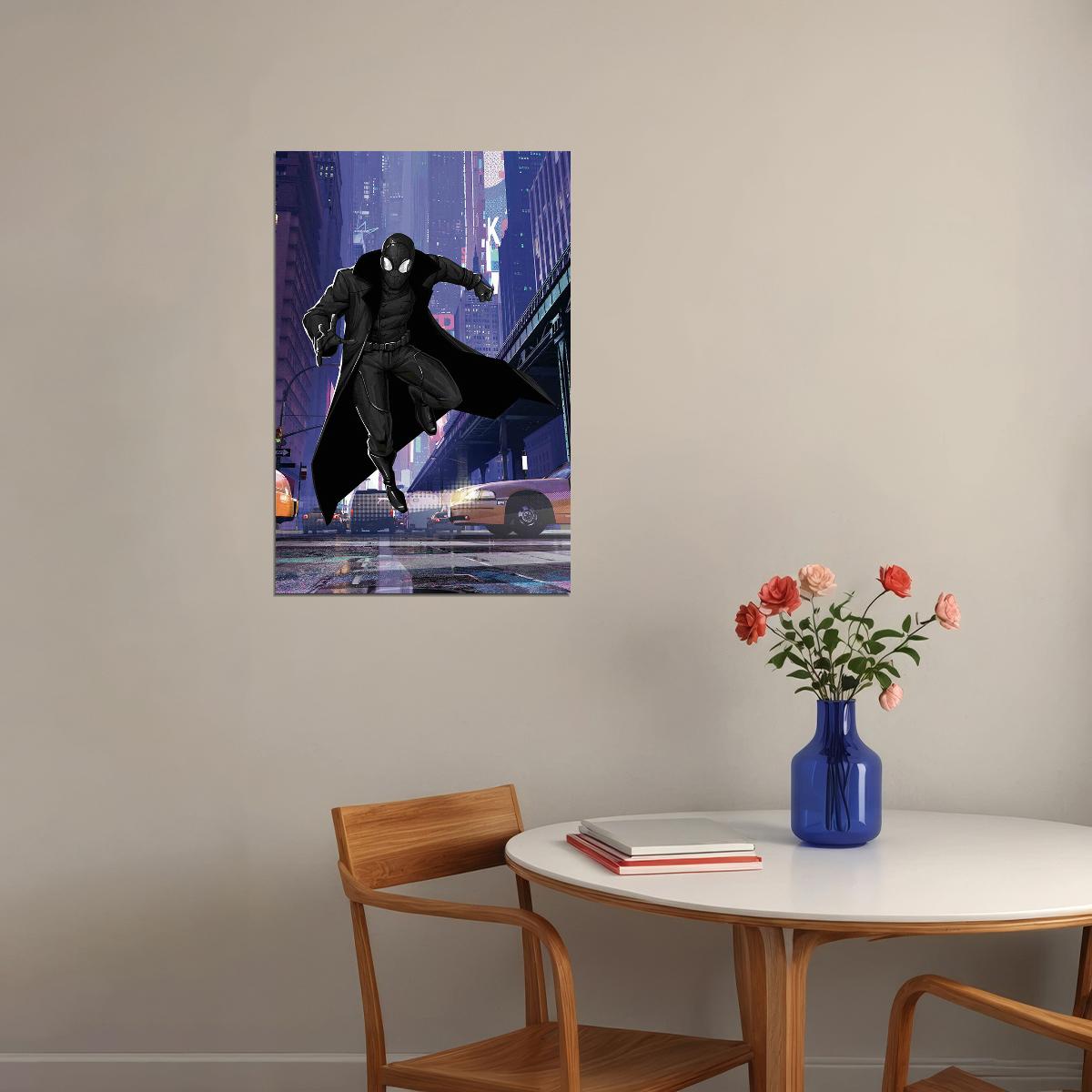 Spider-man Black Noir Into The Spider Verse Poster Wall Art Print Home Wall Decor