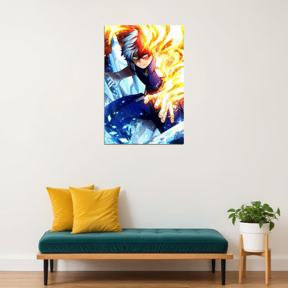 Shoto Todoroki My Hero Academia Fire And Ice Poster Wall Art Print Home Wall Decor