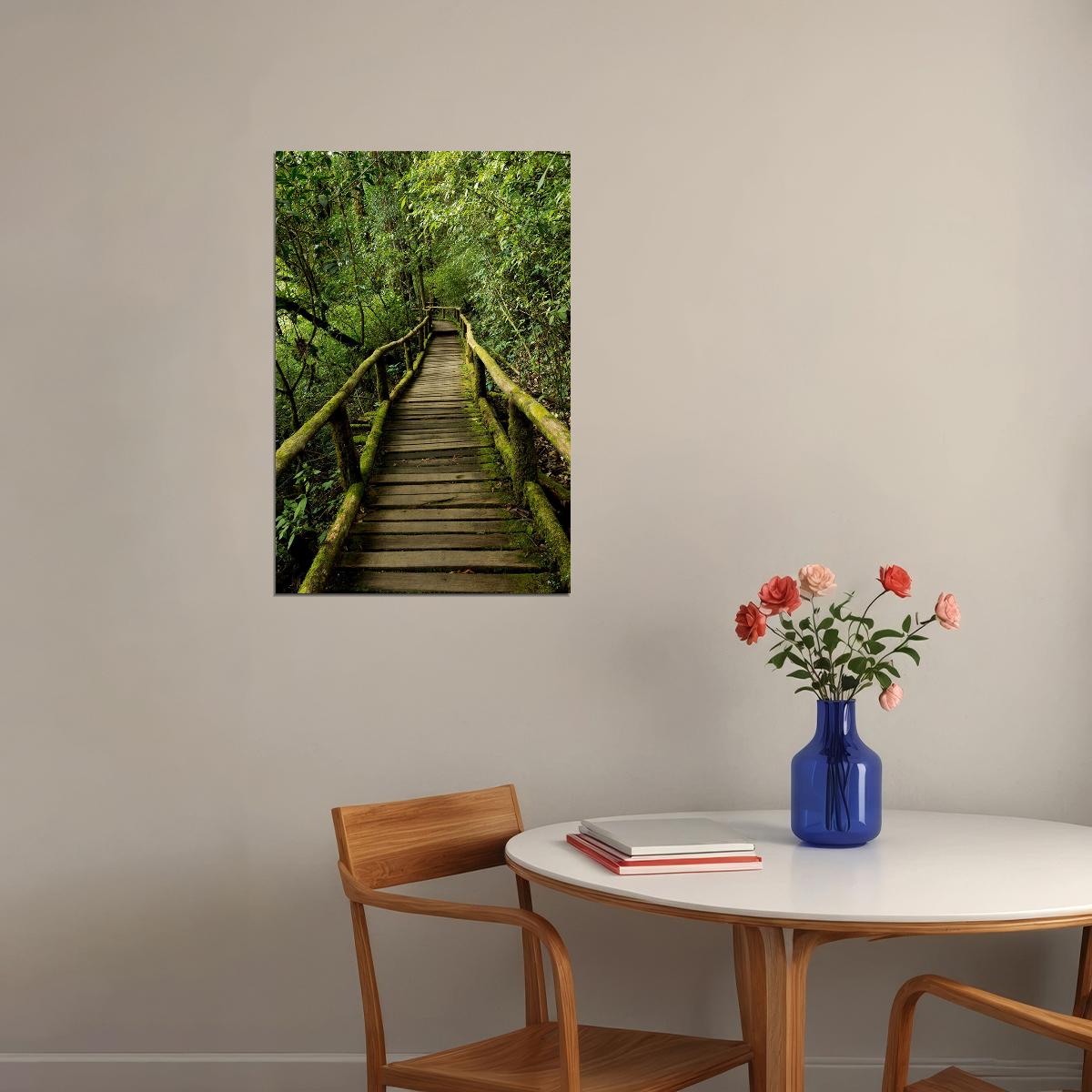 Walking Into The Forest Bridge Walkway Rainforest Amazon Poster Wall Art Print Home Wall Decor - xonomax