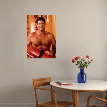 David Hasselhoff Baywatch Captain Mitch Poster Wall Art Print Home Wall Decor