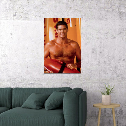 David Hasselhoff Baywatch Captain Mitch Poster Wall Art Print Home Wall Decor