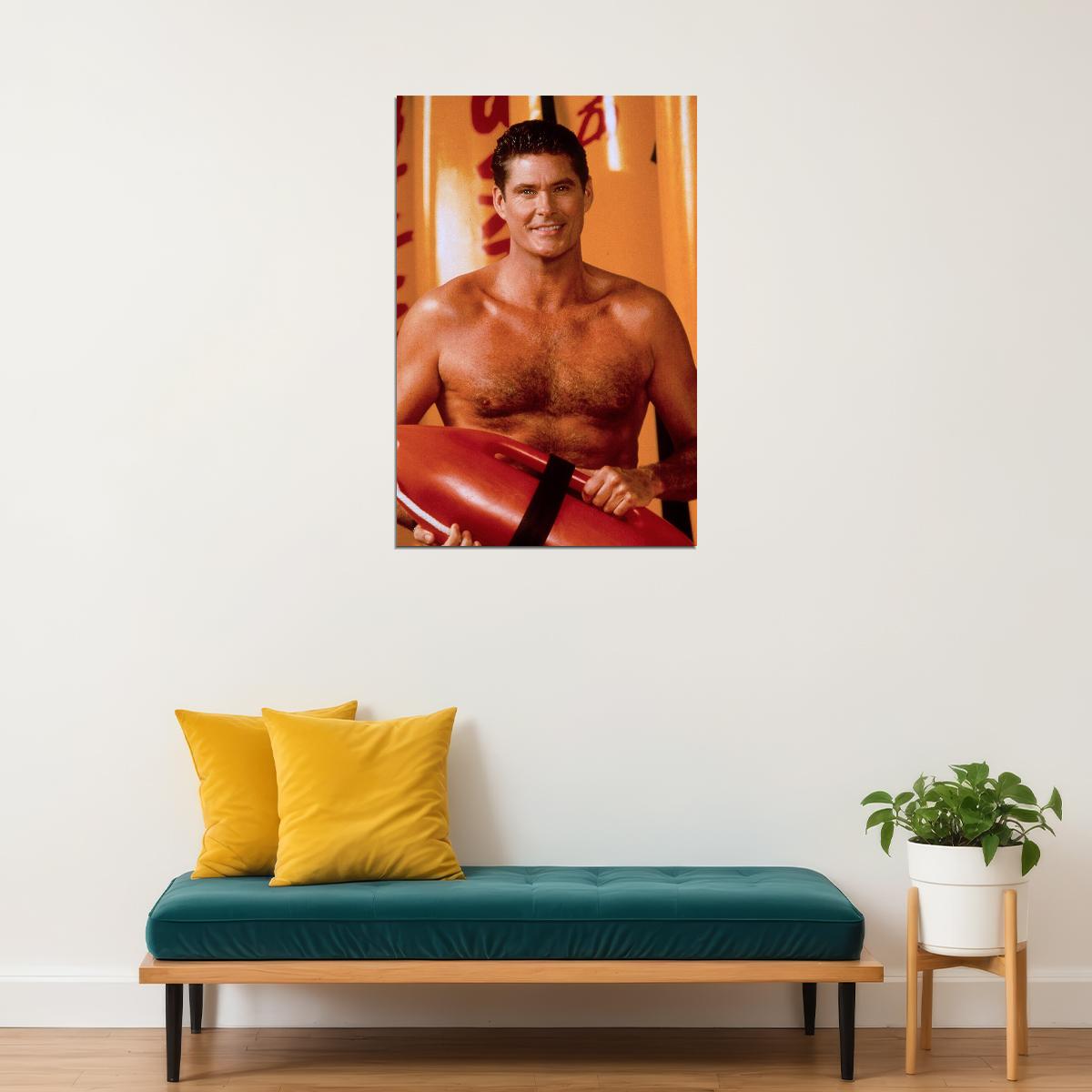 David Hasselhoff Baywatch Captain Mitch Poster Wall Art Print Home Wall Decor