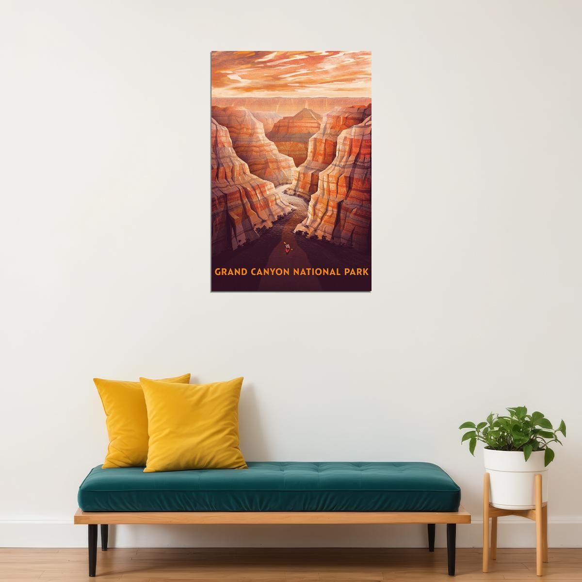 Grand Canyon Colorado River National Park Poster Wall Art Print Home Wall Decor - xonomax