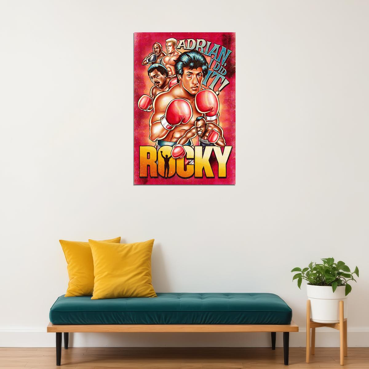 Rocky Movie Sylvester Stallone Boxing Poster Wall Art Print Home Wall Decor