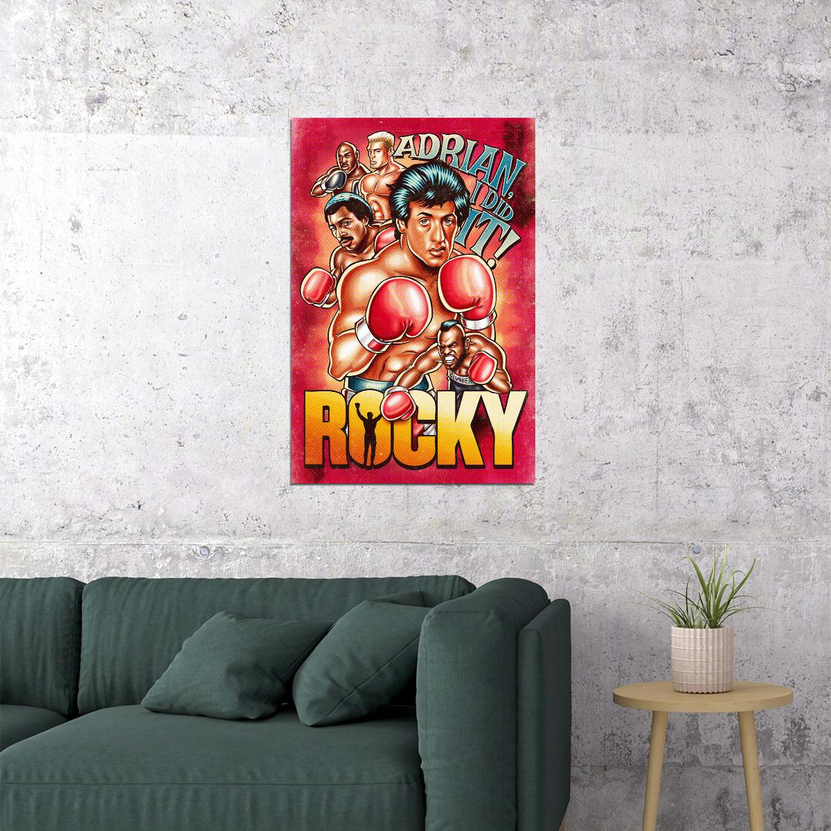 Rocky Movie Sylvester Stallone Boxing Poster Wall Art Print Home Wall Decor