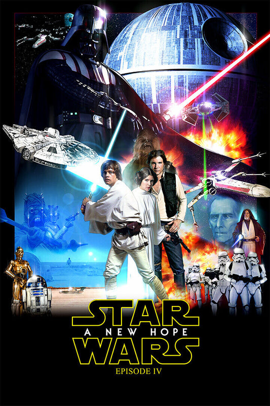 Star Wars Iv A New Hope 1977 Movie Poster Wall Art Print Home Wall Decor - xonomax