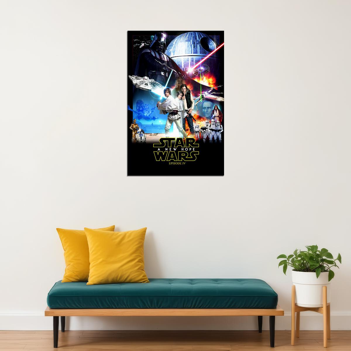 Star Wars Iv A New Hope 1977 Movie Poster Wall Art Print Home Wall Decor - xonomax