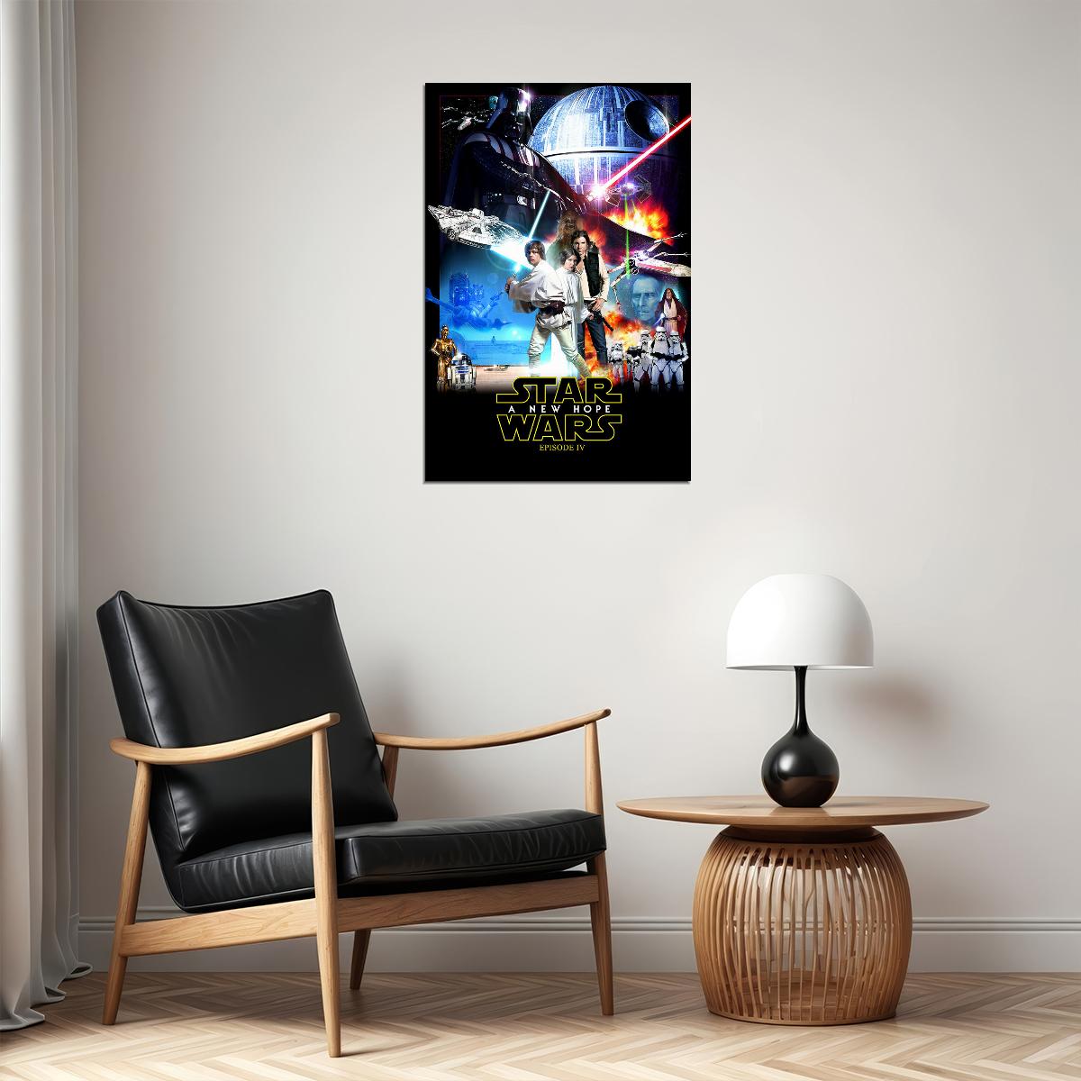 Star Wars Iv A New Hope 1977 Movie Poster Wall Art Print Home Wall Decor - xonomax