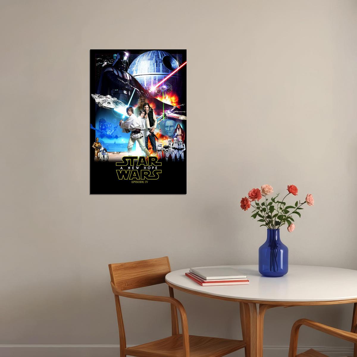Star Wars Iv A New Hope 1977 Movie Poster Wall Art Print Home Wall Decor - xonomax