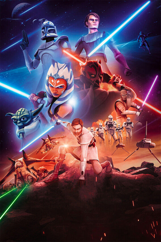 Star Wars The Clone Wars Movie George Lucas Poster Wall Art Print Home Wall Decor - xonomax