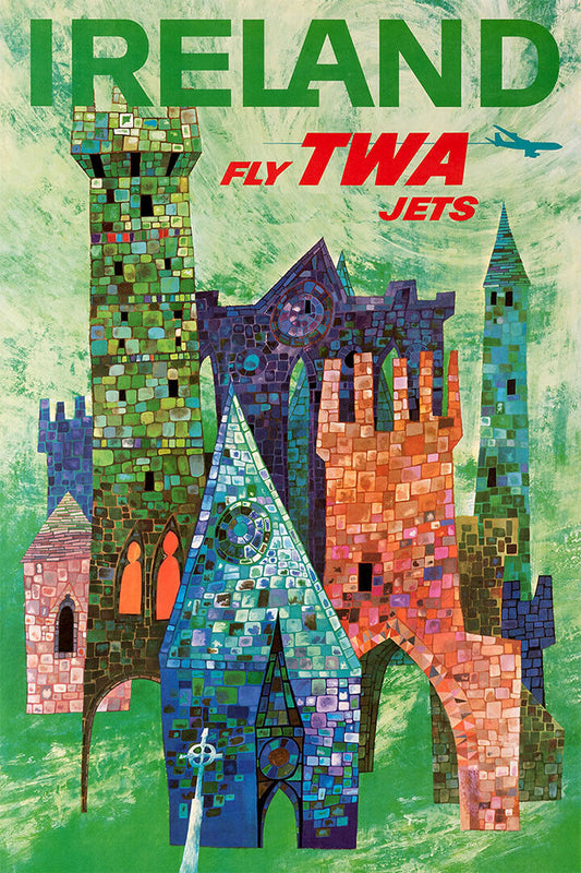 Twa Airlines Ireland Vintage Poster Wall Art Print Home Wall Decor