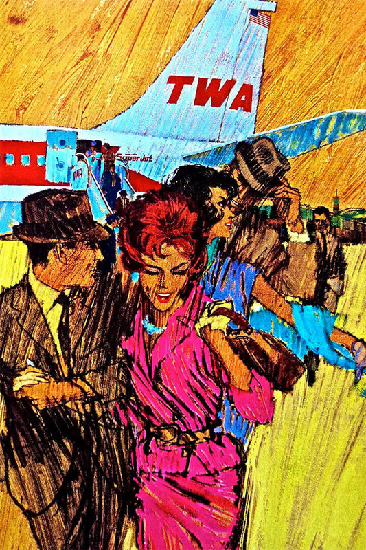 Twa Airlines Super Jets Vintage Poster Wall Art Print Home Wall Decor