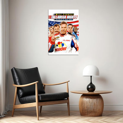 Talladega Nights Comedy Sports Cinema Film Movie Poster Wall Art Print Home Wall Decor - xonomax
