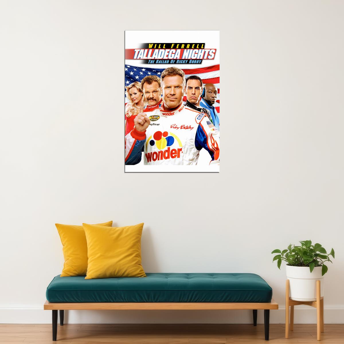 Talladega Nights Comedy Sports Cinema Film Movie Poster Wall Art Print Home Wall Decor - xonomax
