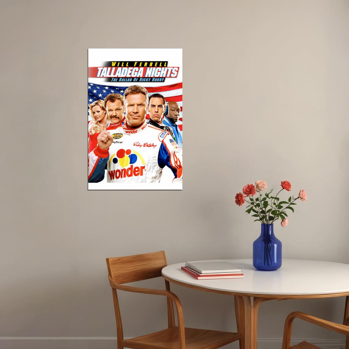 Talladega Nights Comedy Sports Cinema Film Movie Poster Wall Art Print Home Wall Decor - xonomax