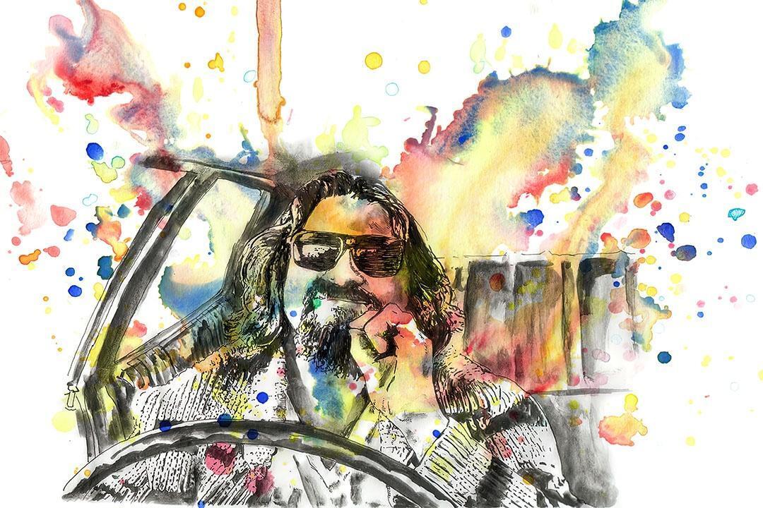 Big Lebowski Psychedelic The Dude Movie Poster Wall Art Print Home Wall Decor - xonomax