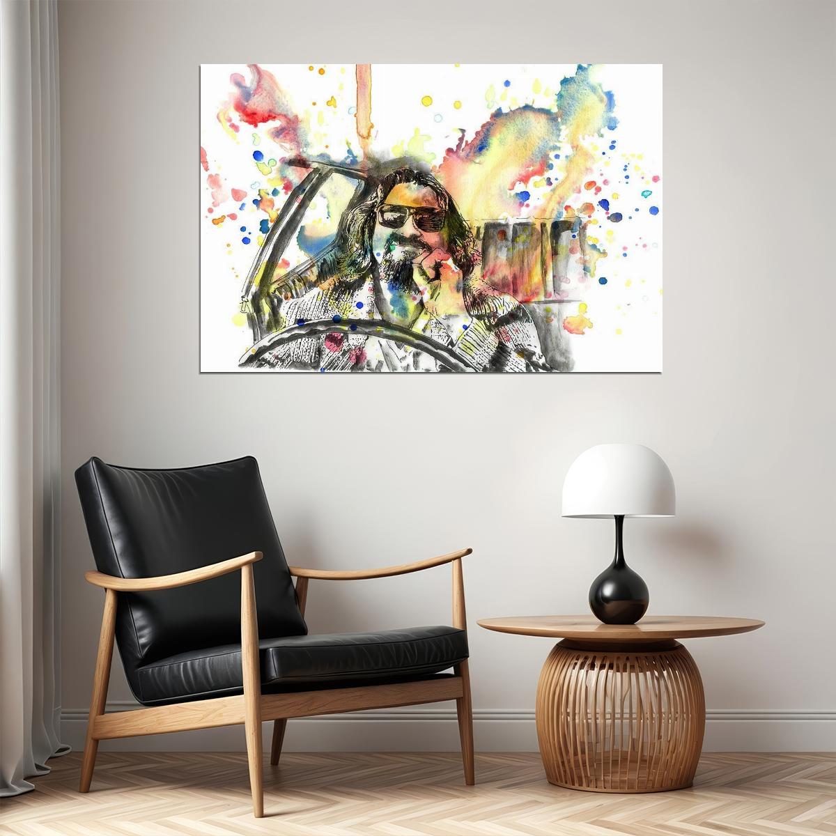 Big Lebowski Psychedelic The Dude Movie Poster Wall Art Print Home Wall Decor - xonomax