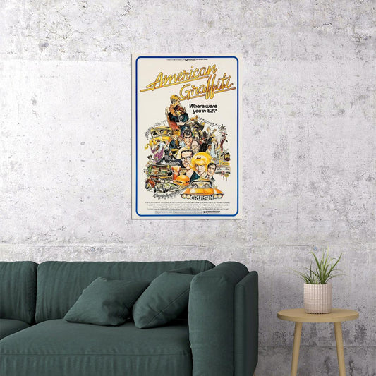 American Graffiti Comedy Drama Classic Movie Cinema Film Poster Wall Art Print Home Wall Decor - xonomax
