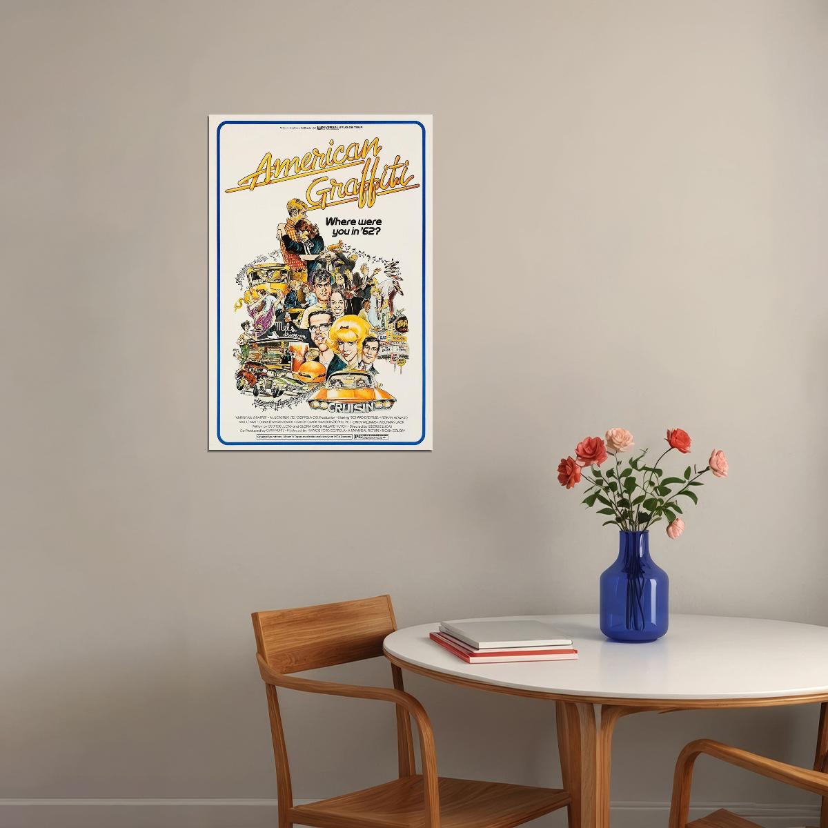 American Graffiti Comedy Drama Classic Movie Cinema Film Poster Wall Art Print Home Wall Decor - xonomax