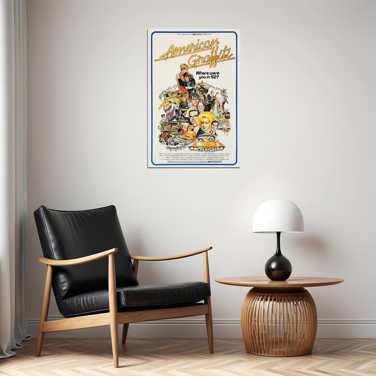 American Graffiti Comedy Drama Classic Movie Cinema Film Poster Wall Art Print Home Wall Decor - xonomax