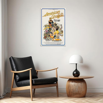 American Graffiti Comedy Drama Classic Movie Cinema Film Poster Wall Art Print Home Wall Decor - xonomax
