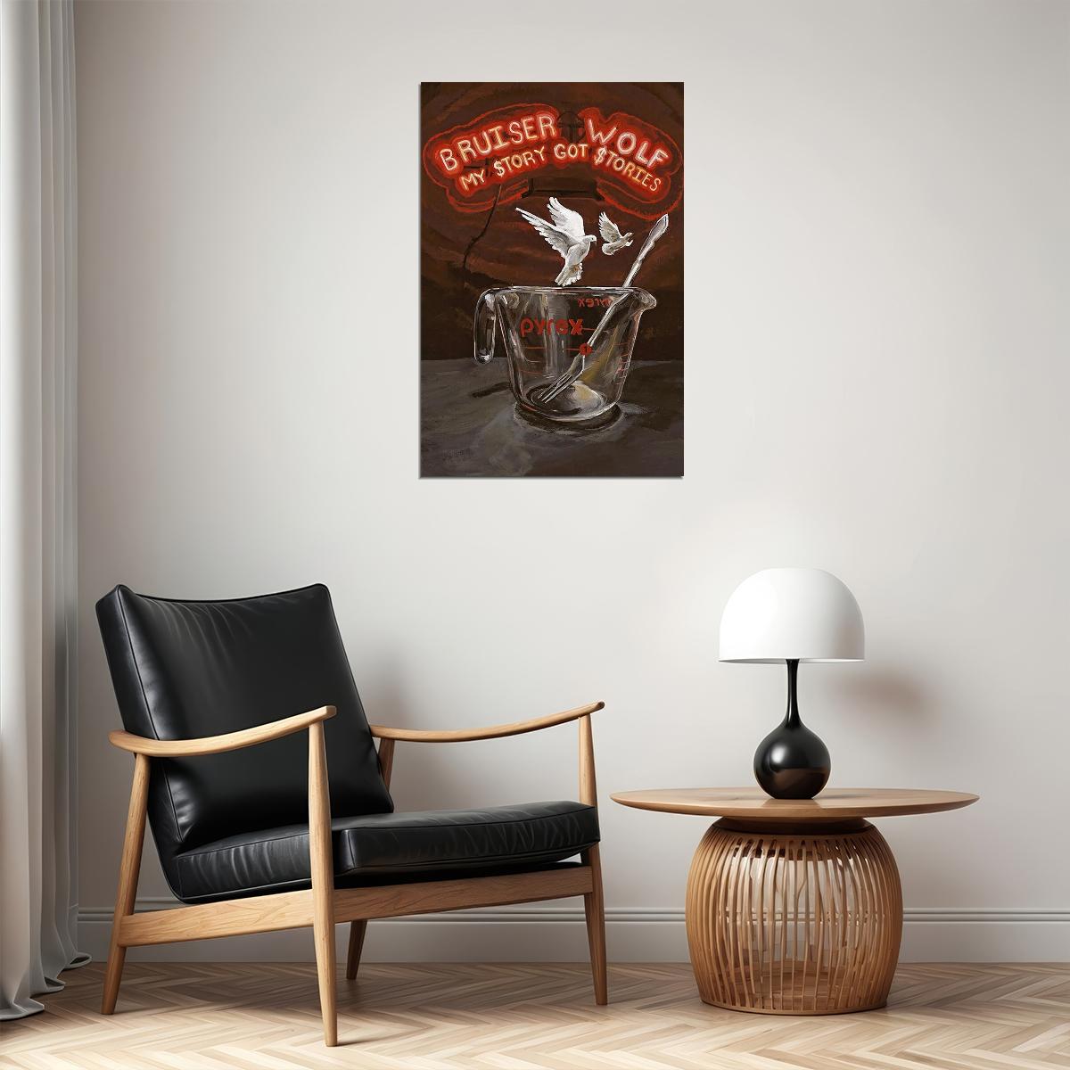 Bruiser Wolf My Story Got Stories Hip Hop Music Album Poster Wall Art Print Home Wall Decor - xonomax