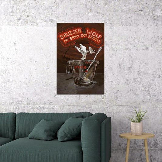 Bruiser Wolf My Story Got Stories Hip Hop Music Album Poster Wall Art Print Home Wall Decor - xonomax