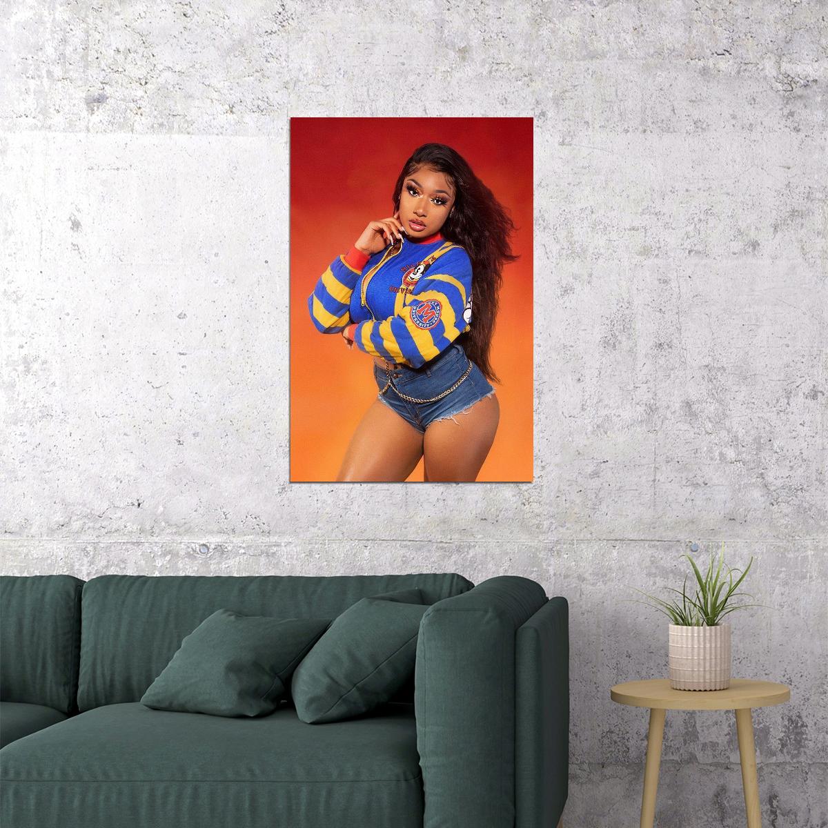 Megan Thee Stallion Celebrity American Singer Artist Poster Wall Art Print Home Wall Decor - xonomax