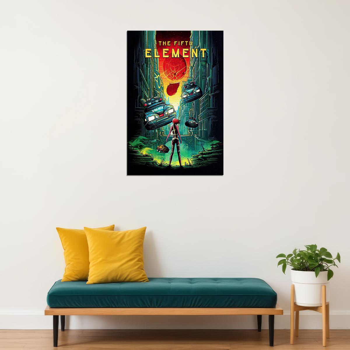 The Fifth Element Movie Adventure Science Fiction Action Poster Wall Art Print Home Wall Decor - xonomax