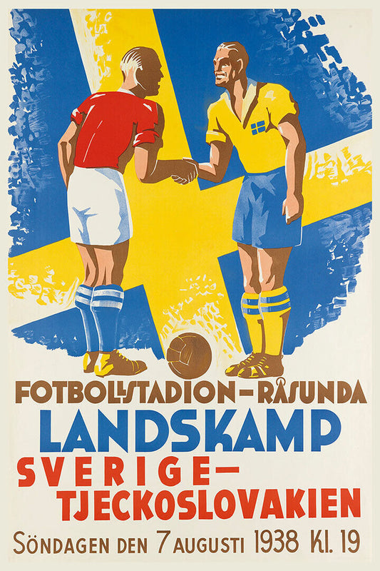Sweden Czechoslovakia International Match Football Stadium Poster Wall Art Print Home Wall Decor - xonomax