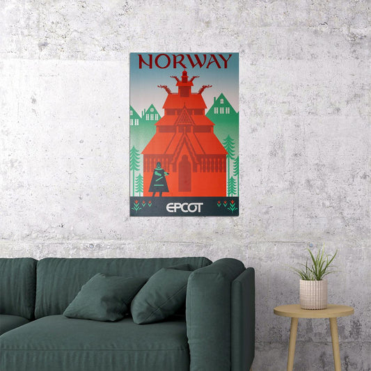 Norway Epcot Center Attraction Vintage Style Poster Wall Art Print Home Wall Decor - xonomax
