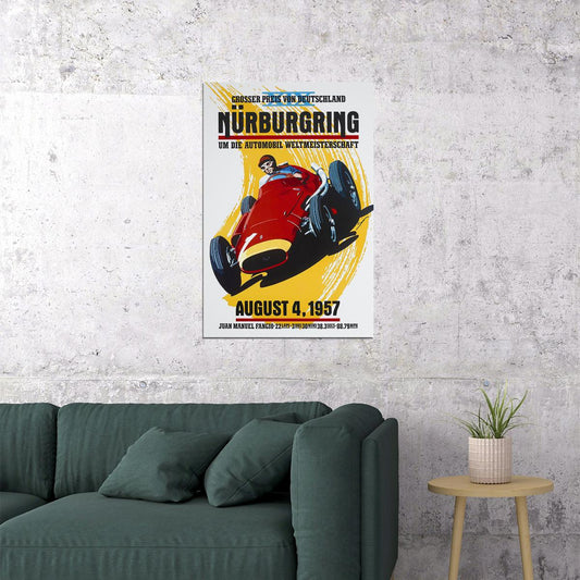 Nurburgring 1957 Vintage Racing Travel Auto Race Poster Wall Art Print Home Wall Decor - xonomax