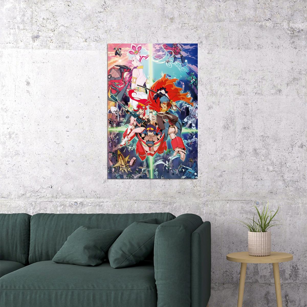 Tengen Toppa Gurren Lagann Japanese Anime Tv Series Poster Wall Art Print Home Wall Decor