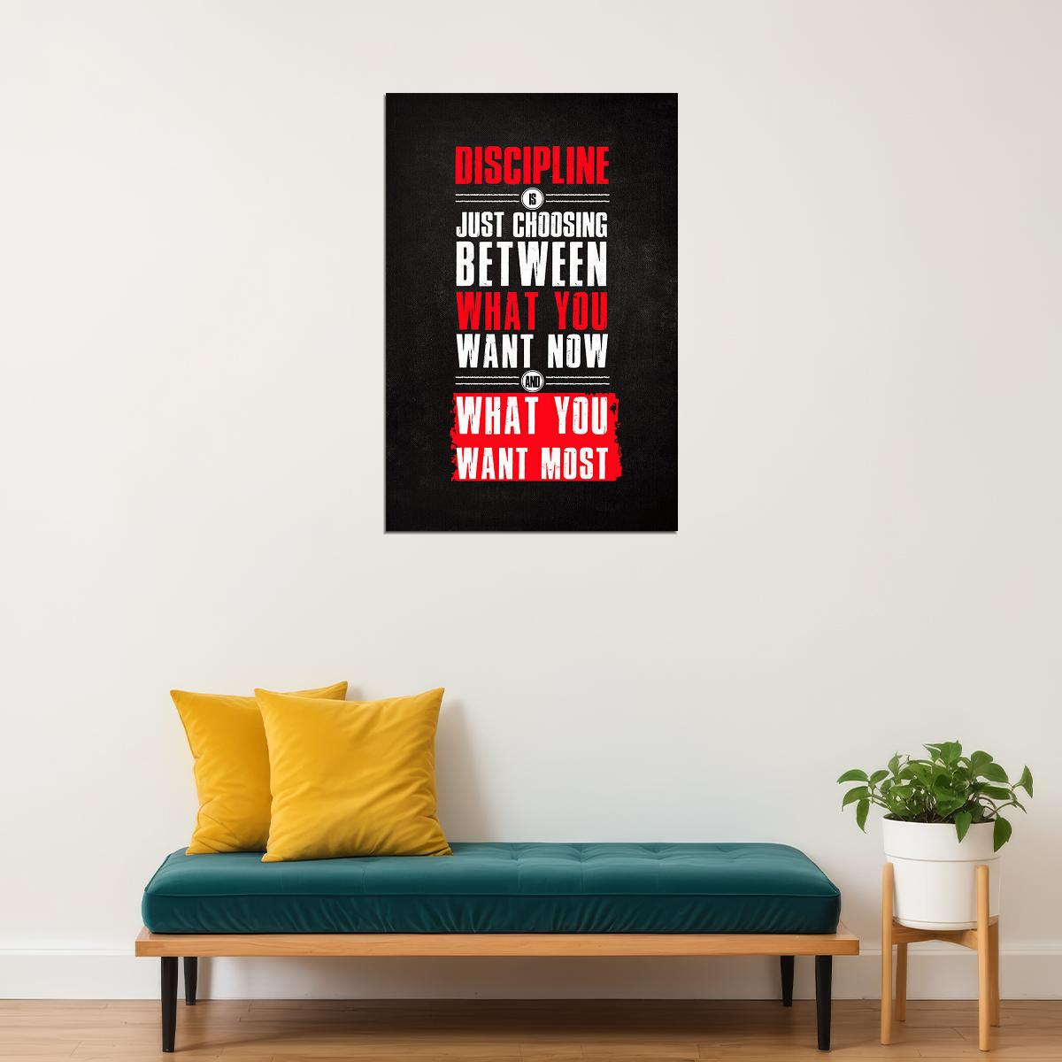 Discipline Motivational Quotes Awareness Gift Poster Wall Art Print Home Wall Decor