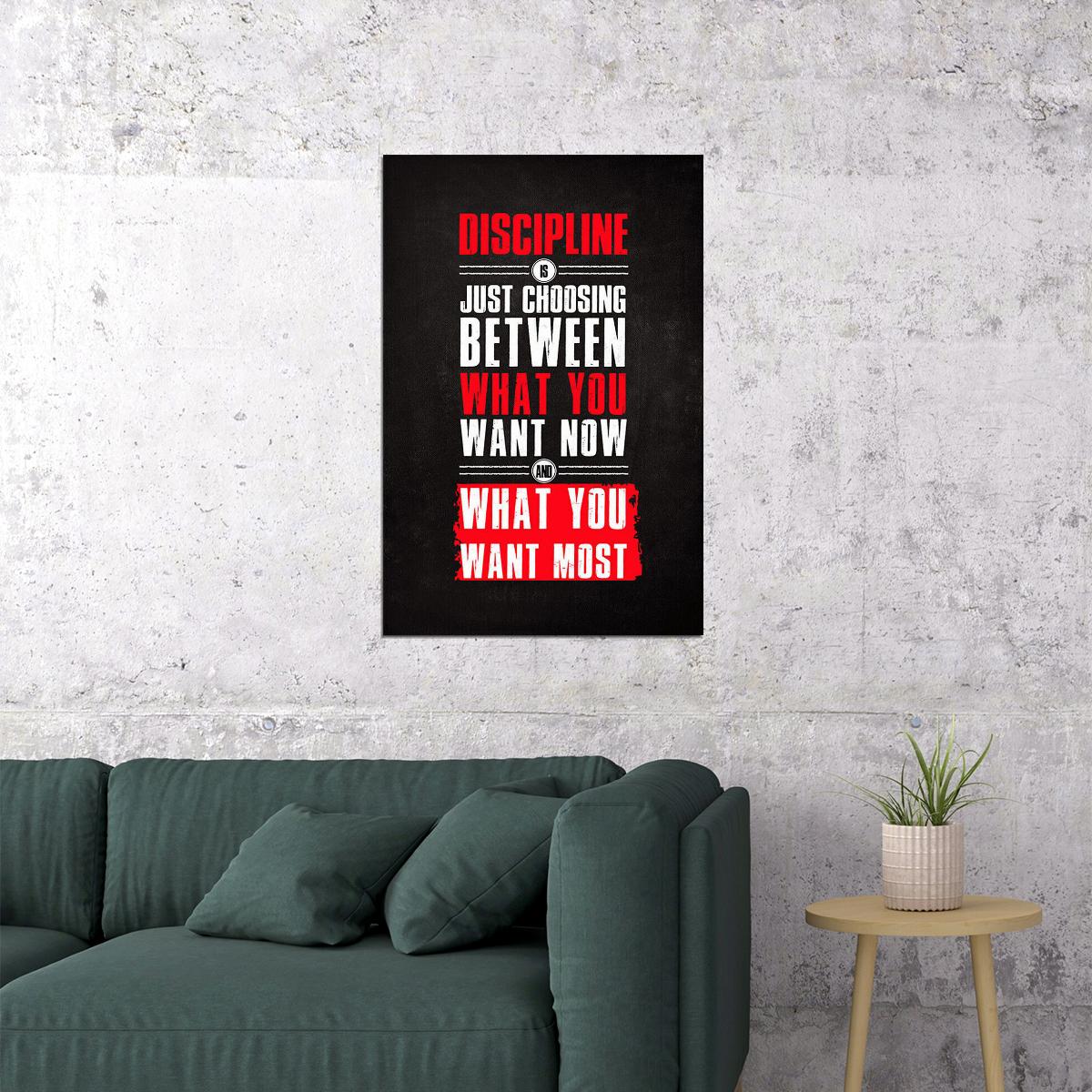 Discipline Motivational Quotes Awareness Gift Poster Wall Art Print Home Wall Decor