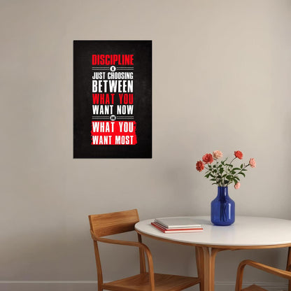 Discipline Motivational Quotes Awareness Gift Poster Wall Art Print Home Wall Decor