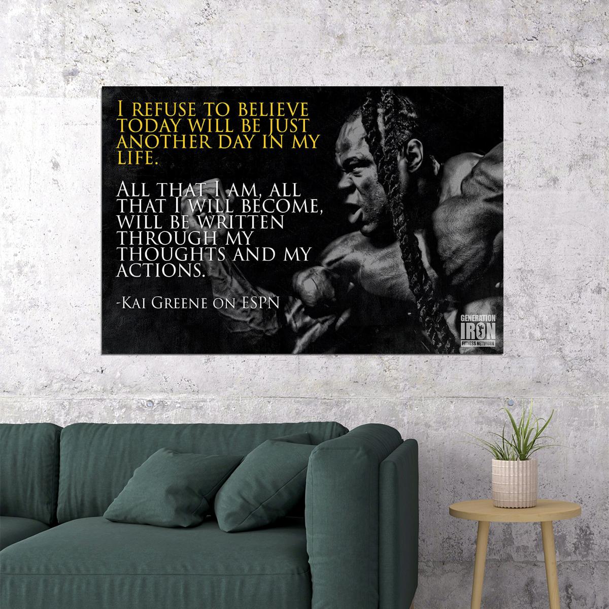 Bodybuilding Kai Greene Motivational Quotes Fitness Workout Poster Wall Art Print Home Wall Decor