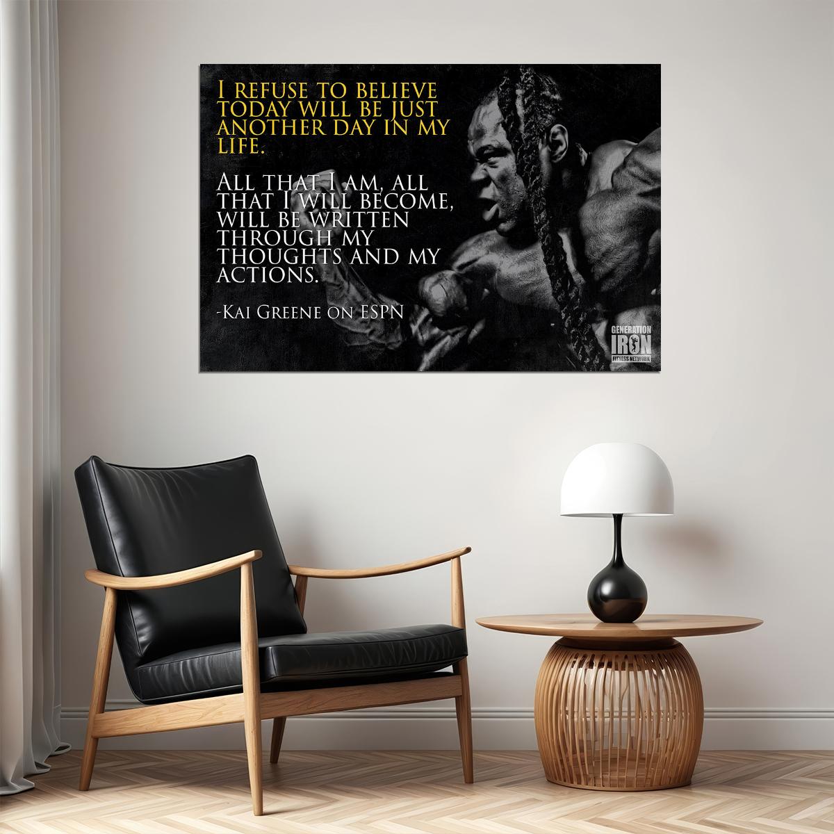 Bodybuilding Kai Greene Motivational Quotes Fitness Workout Poster Wall Art Print Home Wall Decor