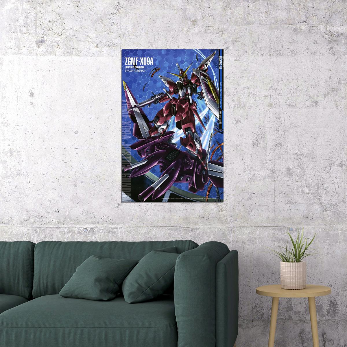 Justice Gundam Japanese Anime Gundam Mechanical Poster Wall Art Print Home Wall Decor - xonomax