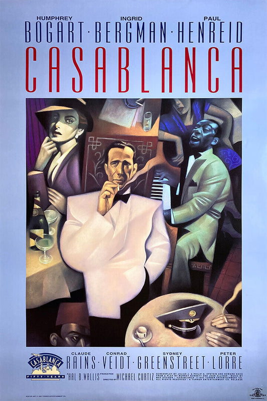 Casablanca Vintage Movie Drama 50th Anniversary Poster Wall Art Print Home Wall Decor - xonomax