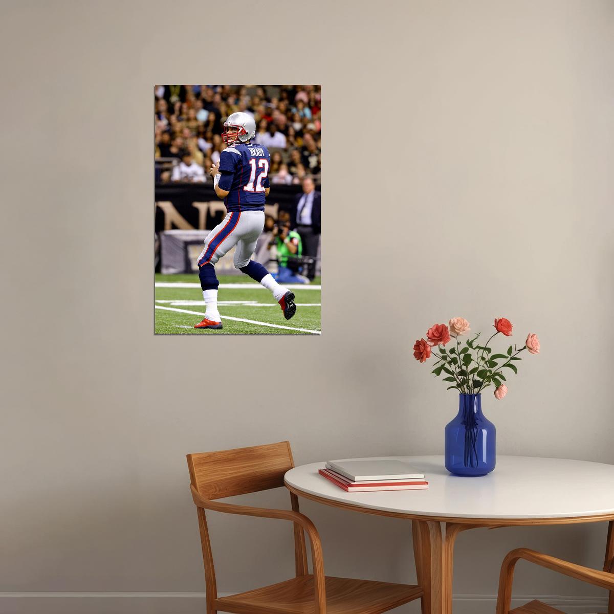 New England American Football Player Tom Brady Poster Wall Art Print Home Wall Decor