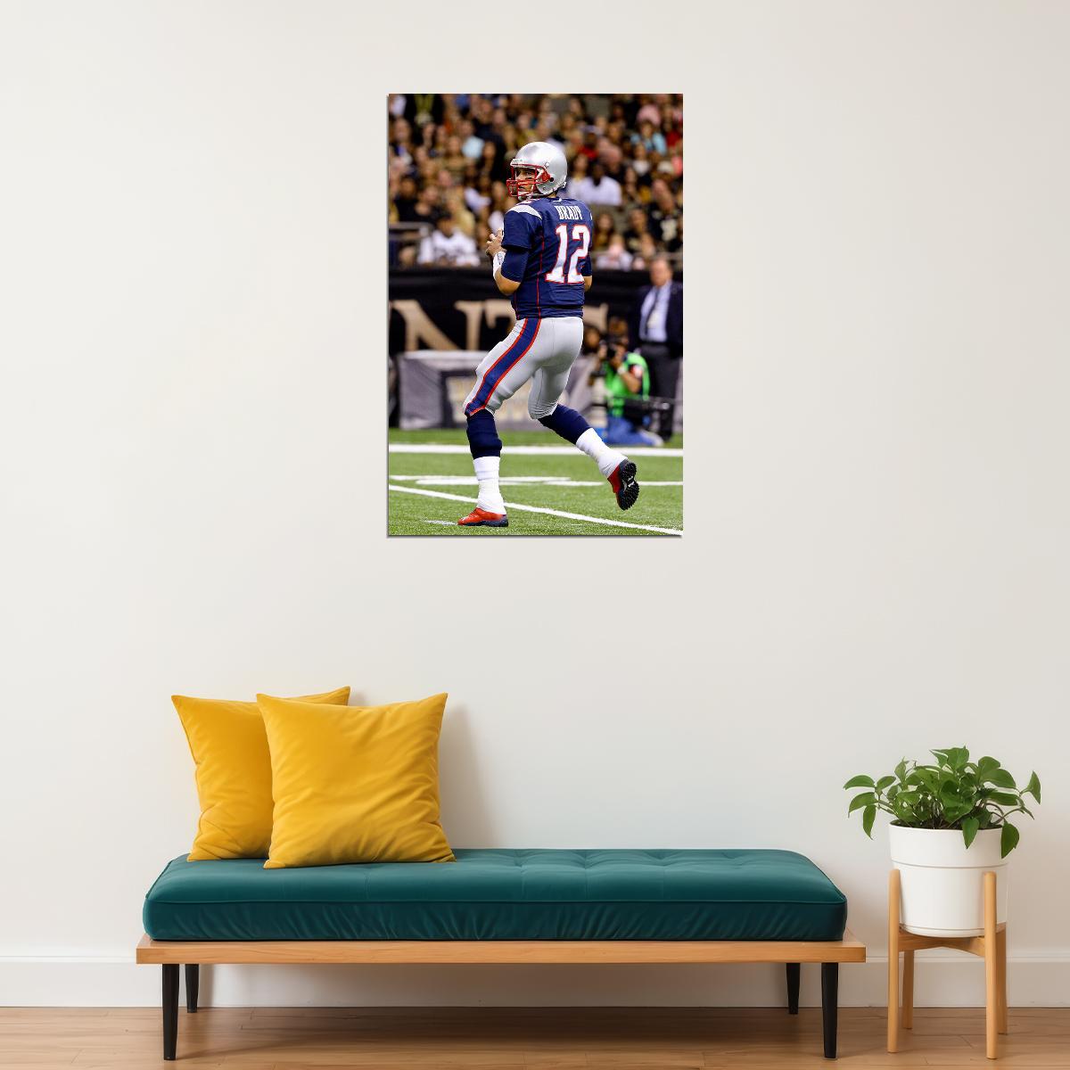 New England American Football Player Tom Brady Poster Wall Art Print Home Wall Decor