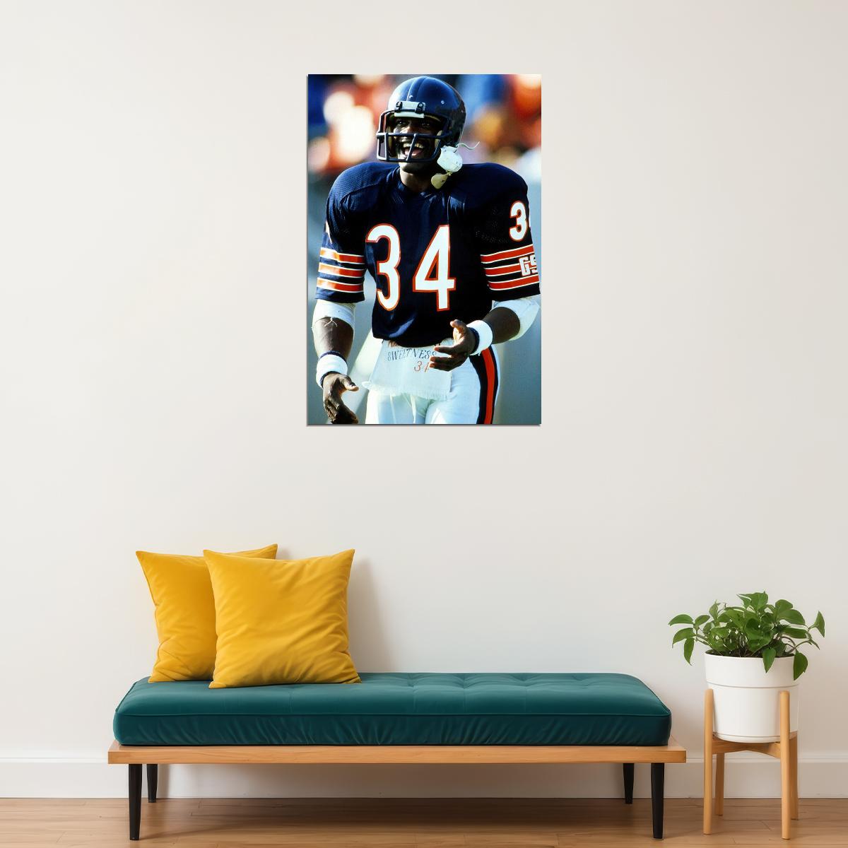 Walter Payton Chicago American Football Player Poster Wall Art Print Home Wall Decor