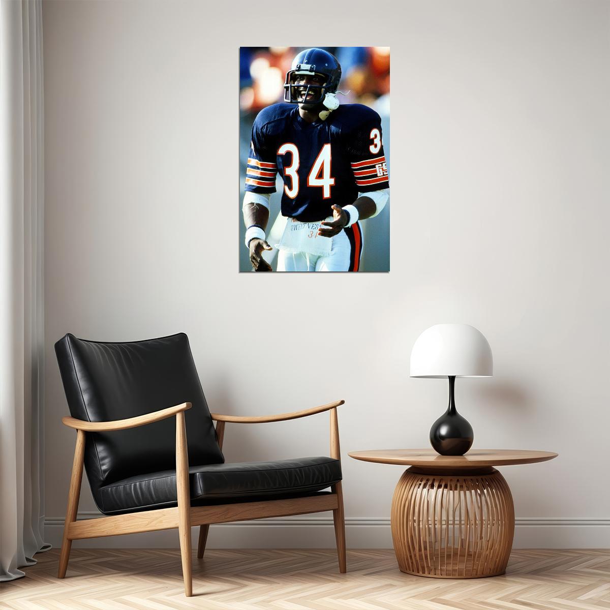 Walter Payton Chicago American Football Player Poster Wall Art Print Home Wall Decor