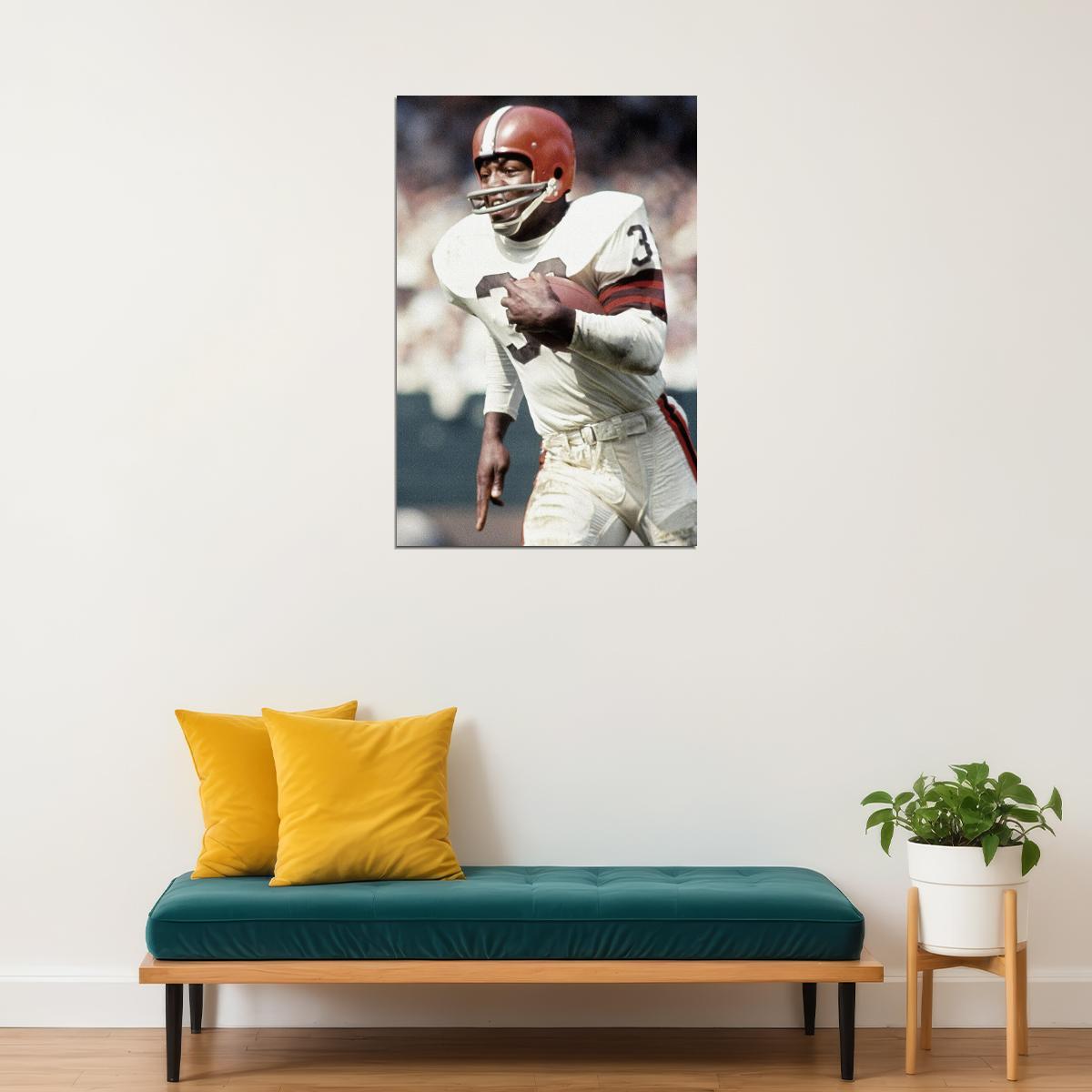 Jim Brown Cleveland American Football Player Poster Wall Art Print Home Wall Decor